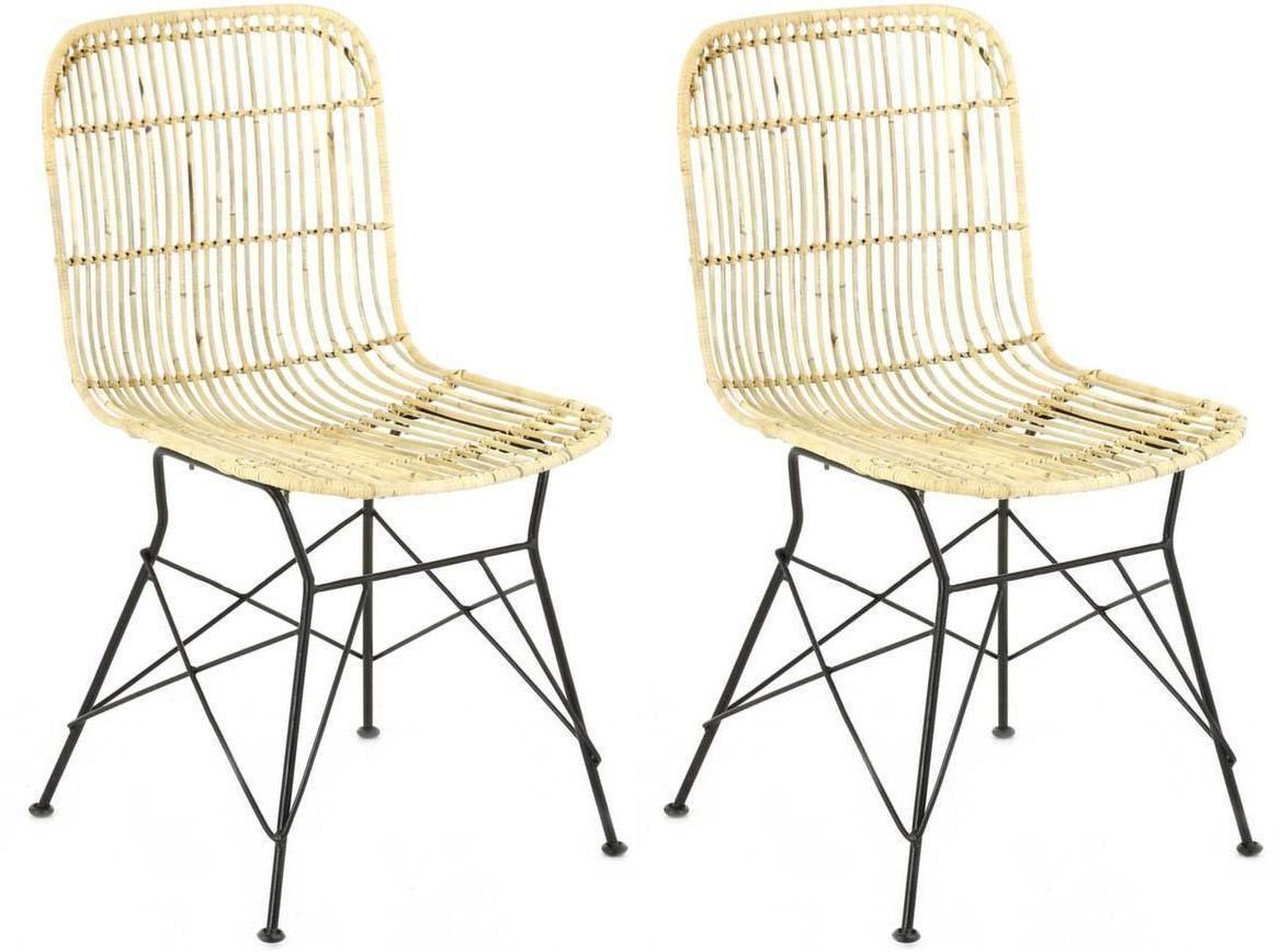Chaise en kubu naturel Beauty (Lot de 2)