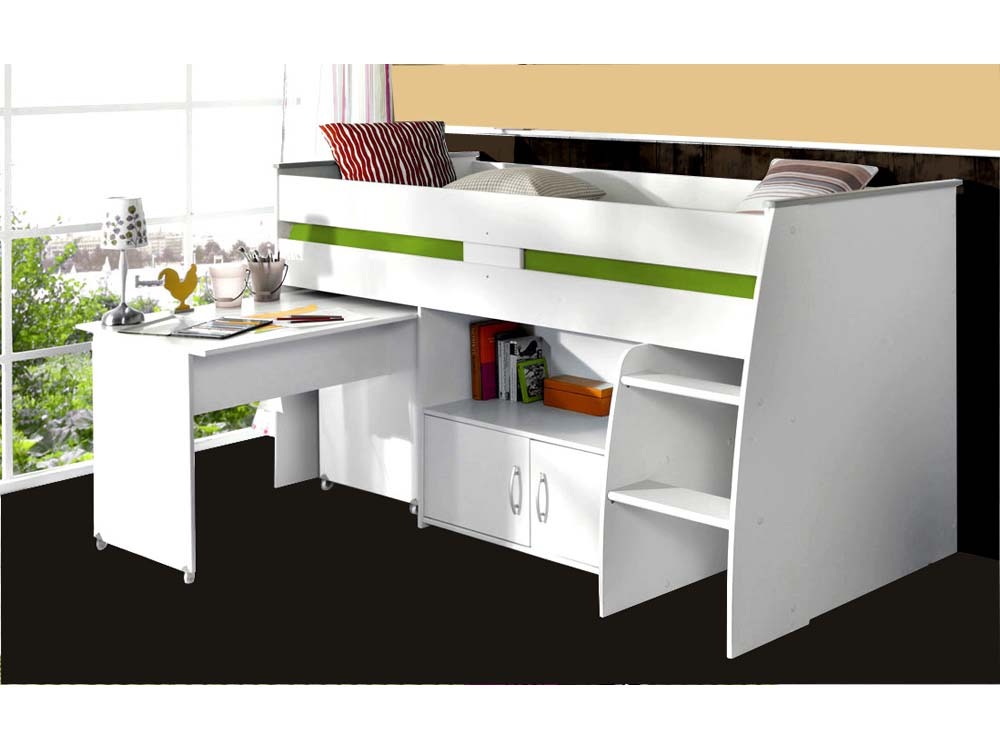 Lit combiné Reverse - 206 x 110 x 114/183 cm - Blanc