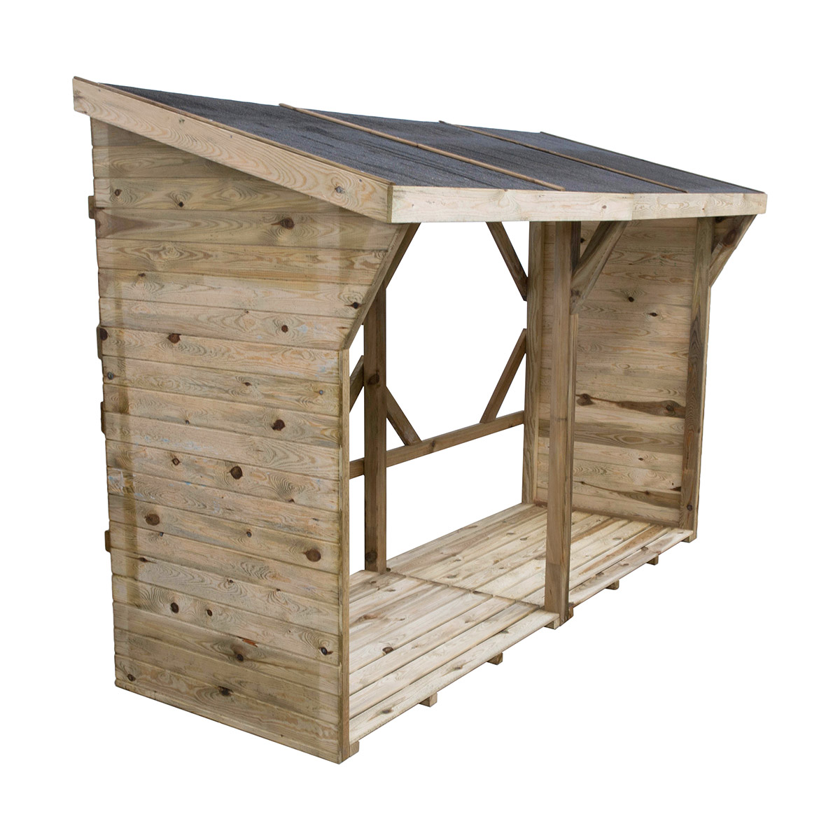 Abri à bûches en bois avec plancher et toit goudronné Kiev 5 stères