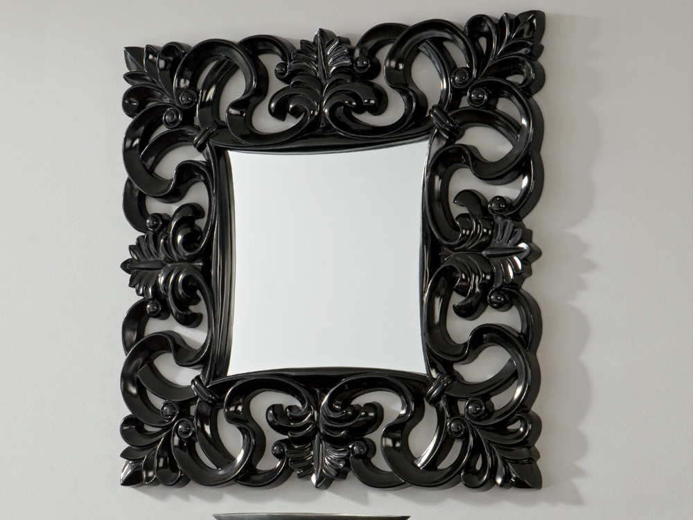 Miroir Carla polyuréthane - 100 x 100 cm - Noir