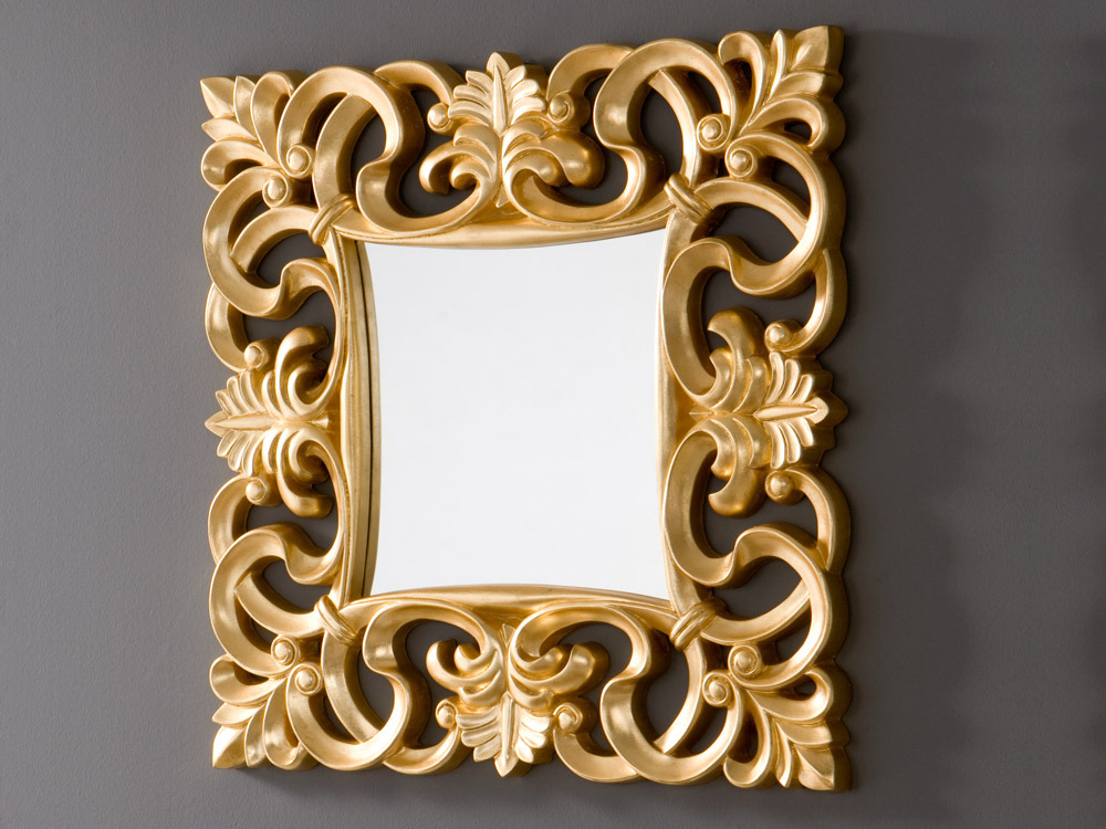 Miroir Carla polyuréthane - 100 x 100 cm - Or