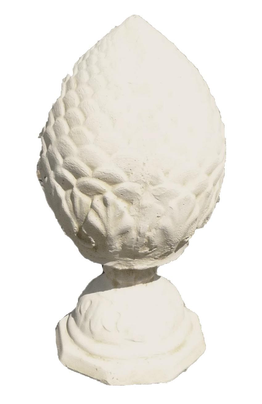 Pomme de pin en pierre reconstituée sur socle