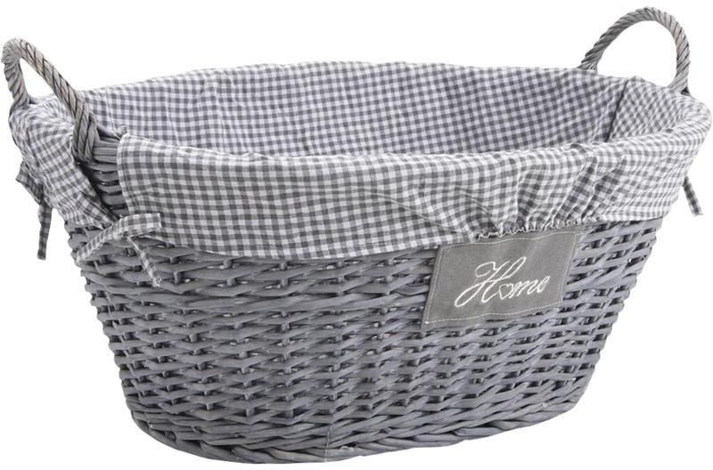 Corbeille à linge Home en osier et coton