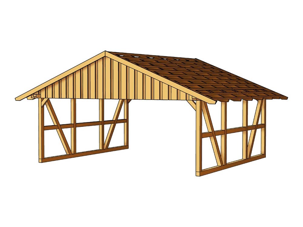 Carport voiture - 41.04 m² - 6.84 x 6.00 x 3.52 m