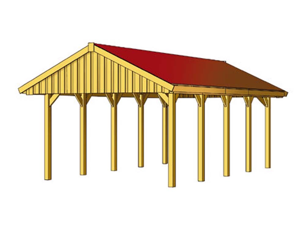 Carport voiture - 32,25 m² - 4.30 x 7.50 x 3.26 m
