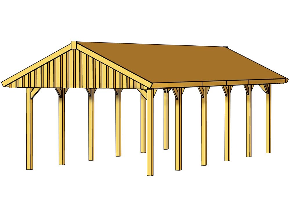 Carport voiture - 38,70 m² - 4.30 x 9.00 x 3.26 m