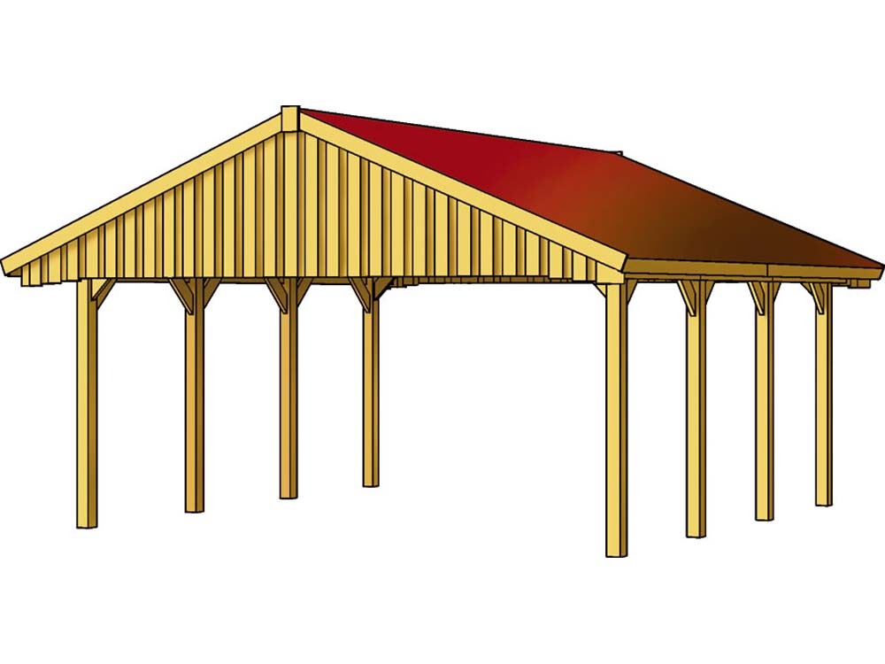 Carport voiture - 37,20 m² - 6.20 x 6.00 x 3.54 m