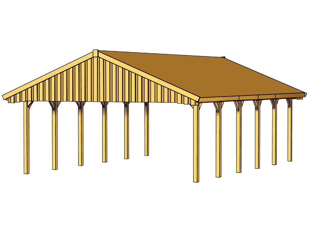 Carport voiture - 55,80 m² - 6.20 x 9.00 x 3.54 m