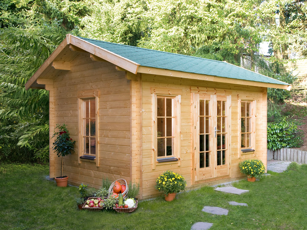 Abri jardin bois Lugano 2 - 15.96 m² - 4.20 x 3.80 x 2.96 m - 45 mm