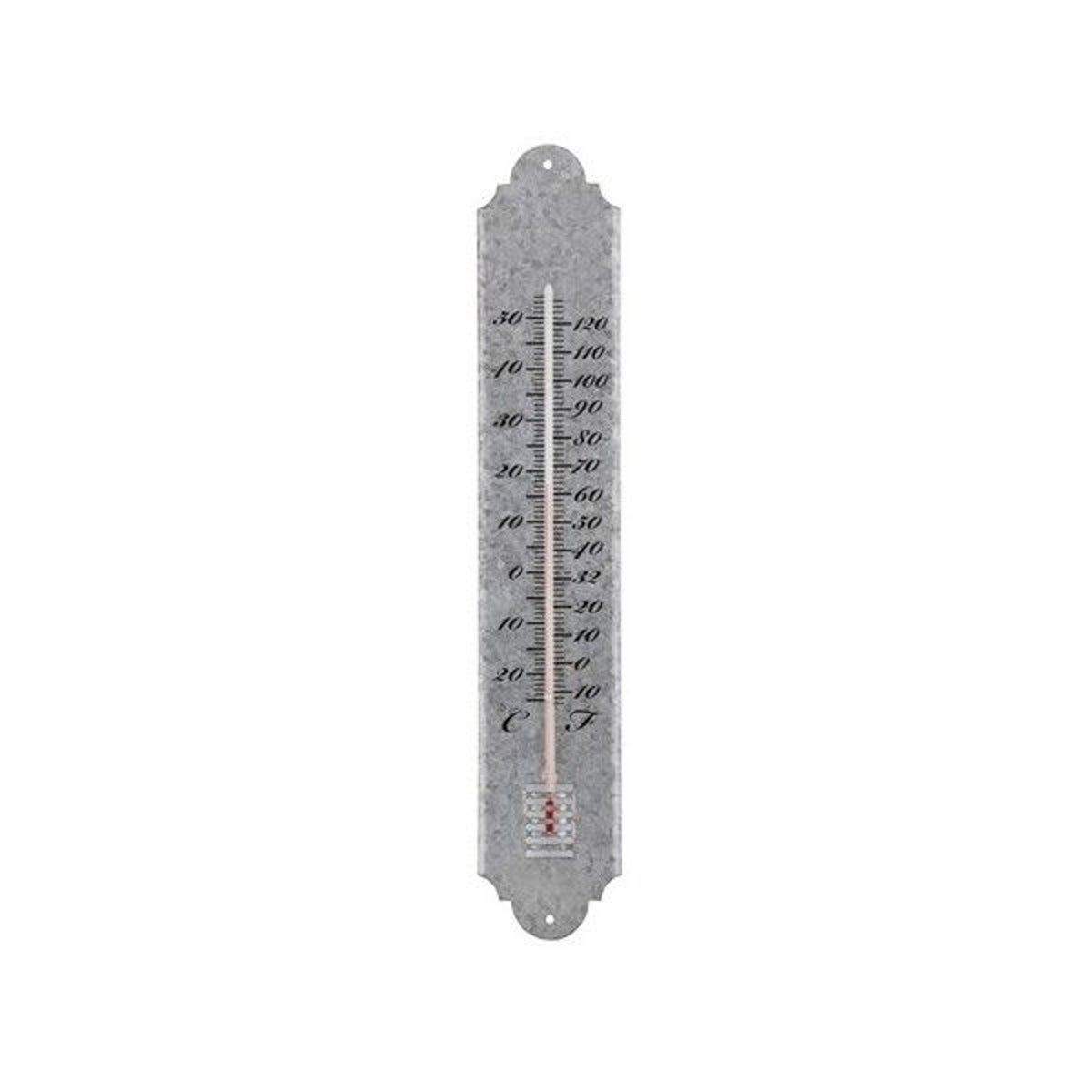 Thermomètre en Zinc patiné pour jardin 50cm