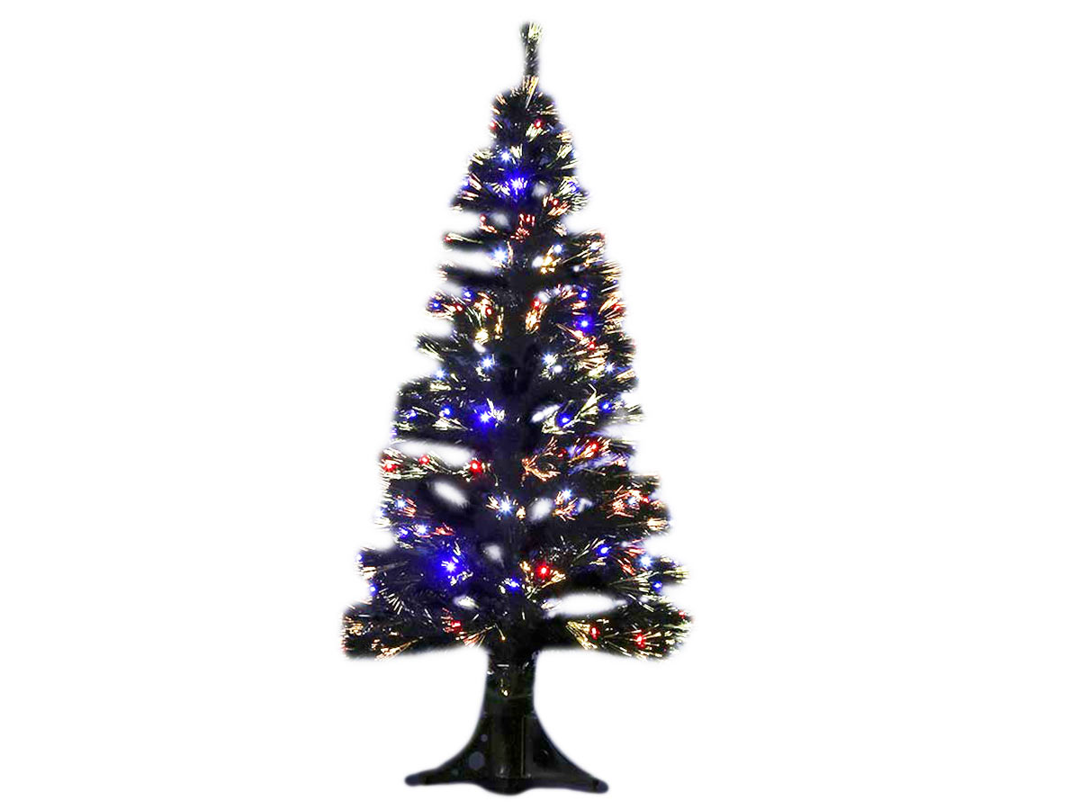 Sapin de Noël artificiel fibre optique noir 120 cm