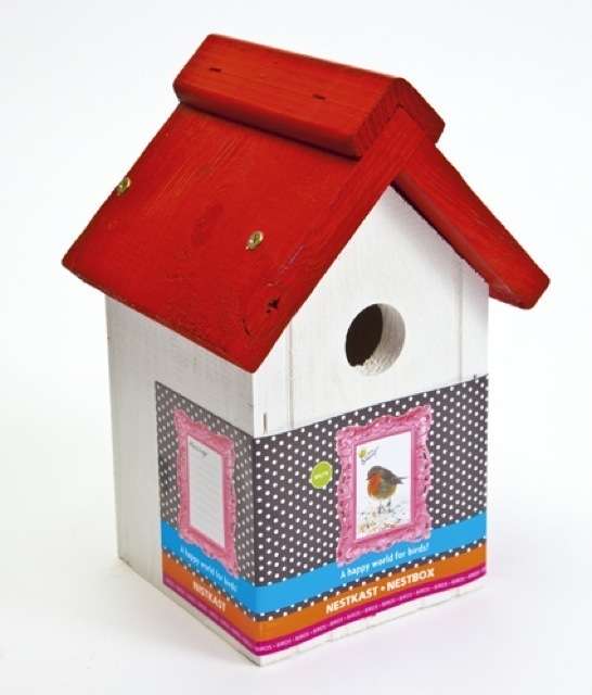 Nichoir pour Oiseaux Toit Blanc / rouge Buzzy