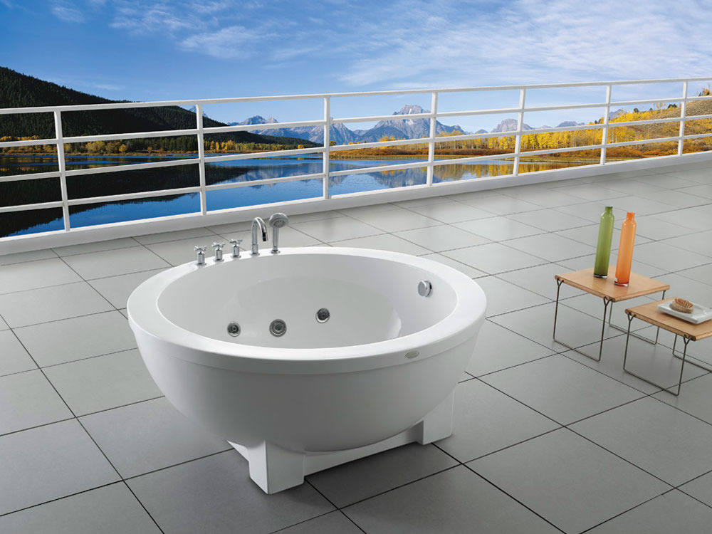 Baignoire balnéo ronde La Romana - 1 place - Ø 150 x 66cm