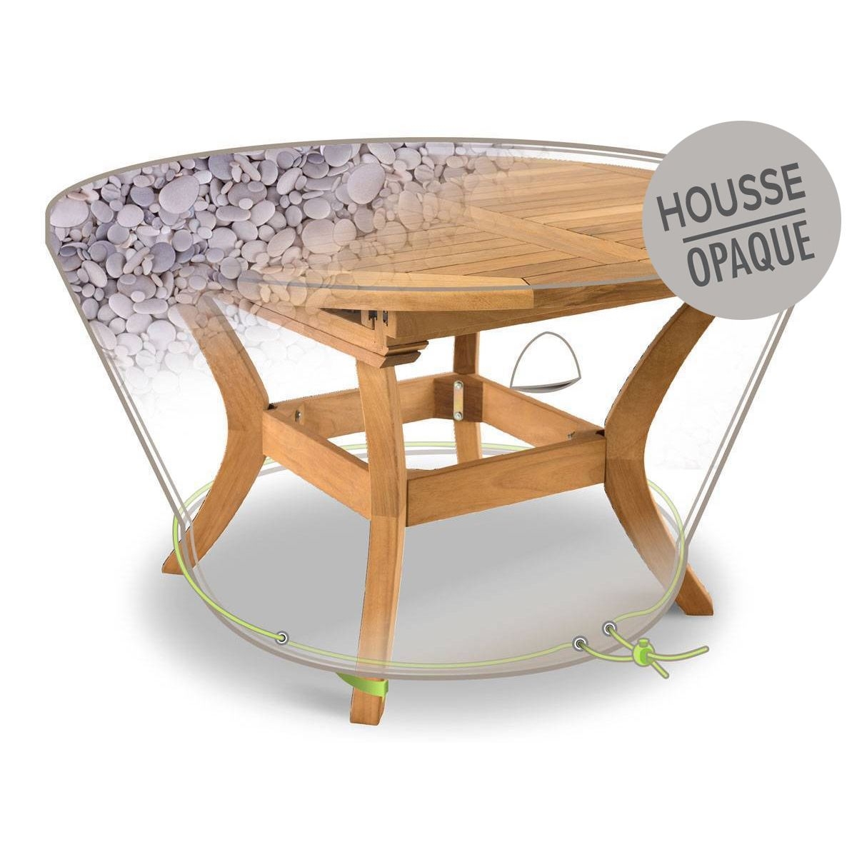 Housse de protection Cover Print galets pour table de jardin ronde