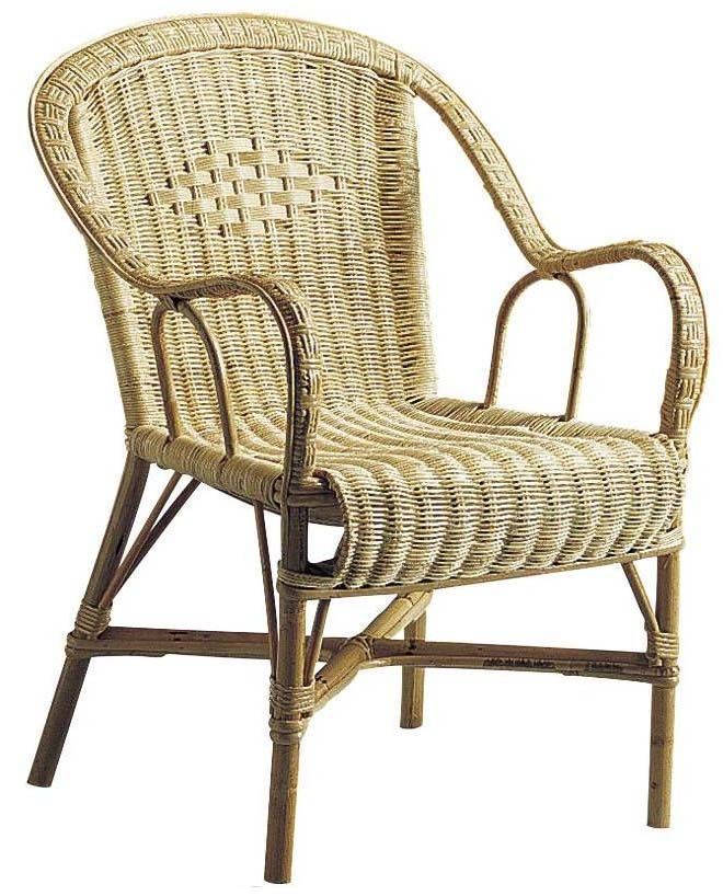 Fauteuil crapaud en manau et moelle de rotin naturelle