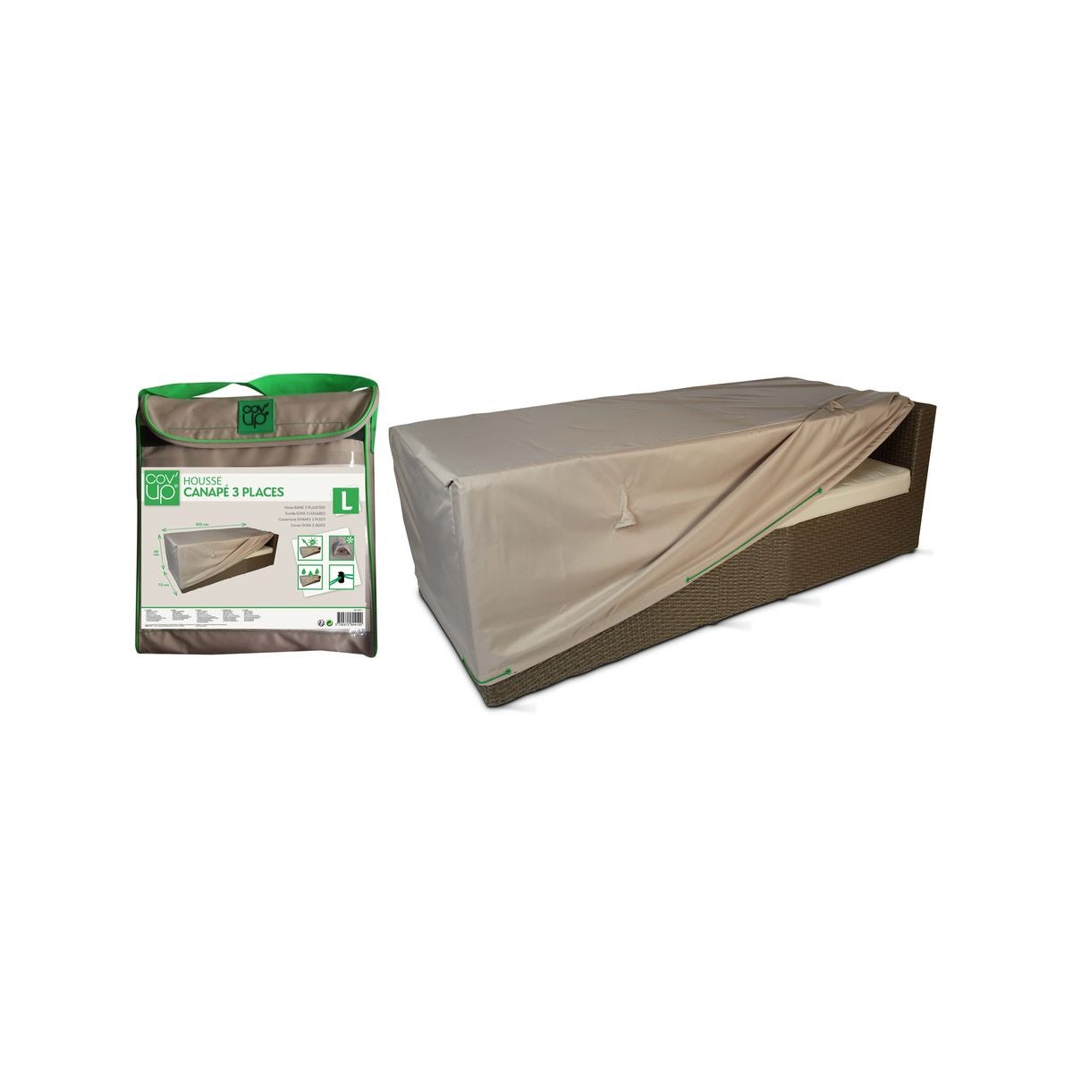 Housse de protection pour canapé 3 places, Cov'Up