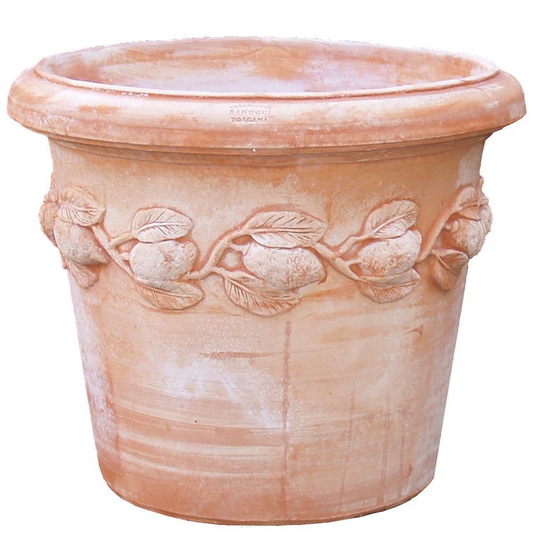 Pot Citron en terre cuite naturelle H 30 x Ø 36 cm