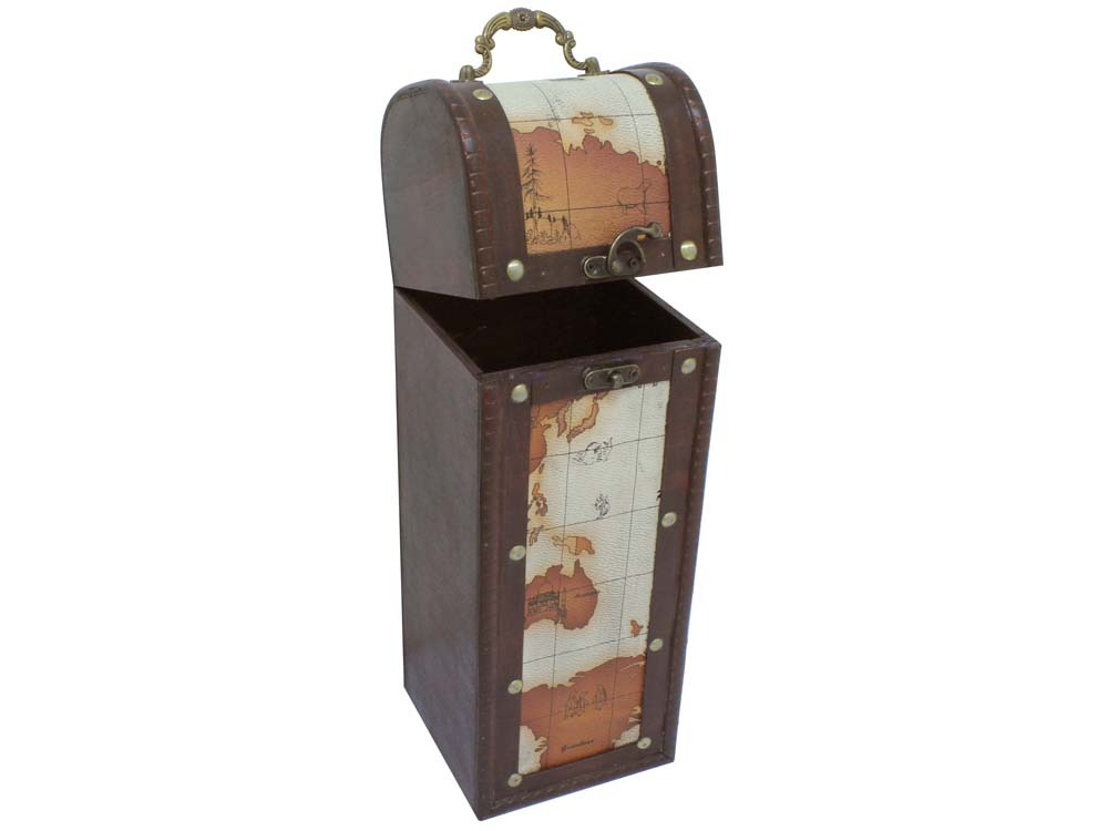 Coffret à vin en bois décoré