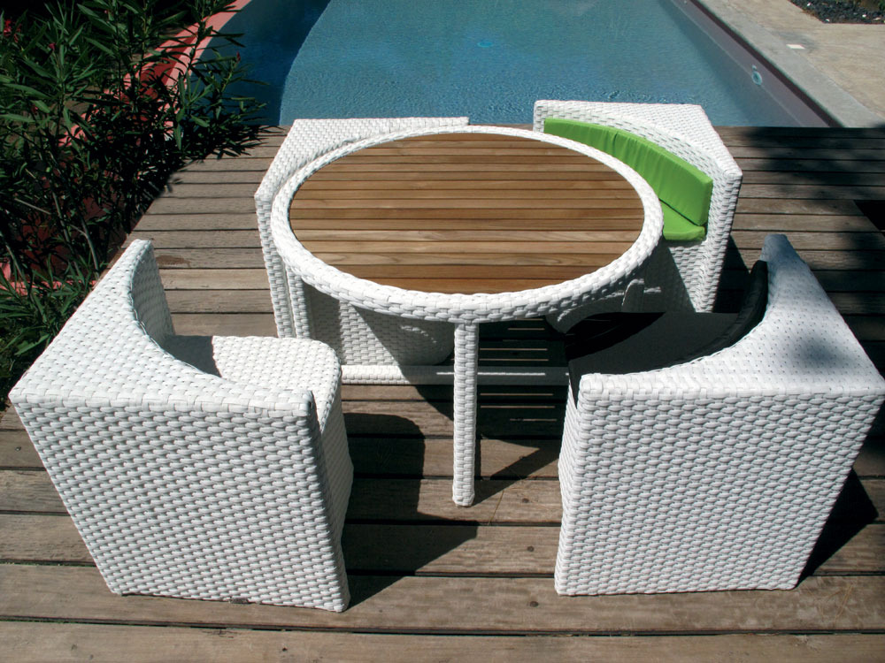 Salon de jardin Quattro blanc - 4 places