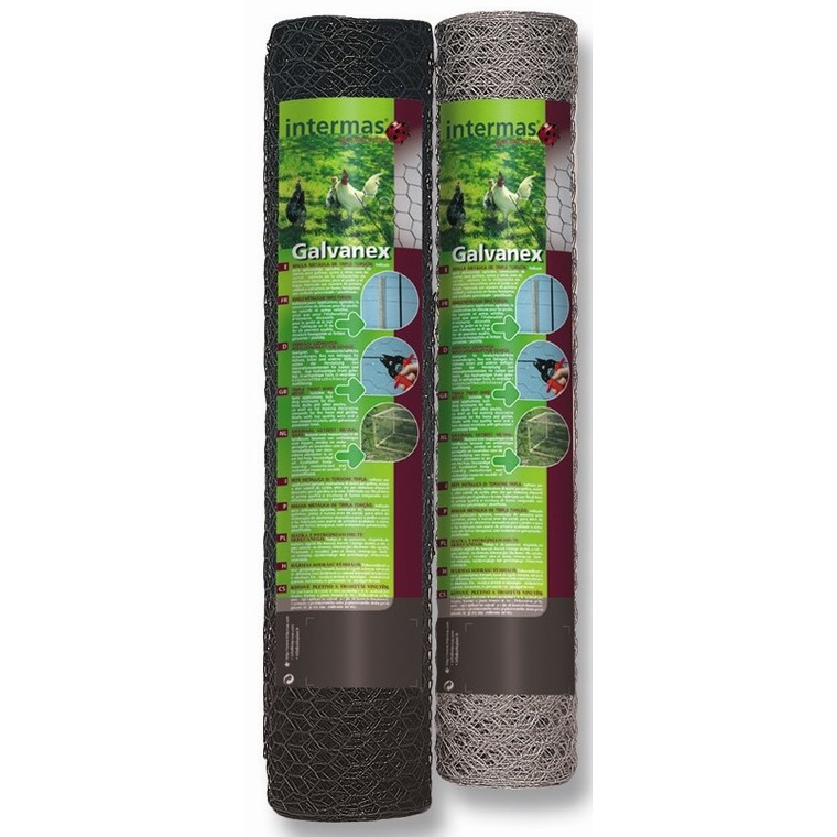 Maille hexagonale triple torsion Galvanex, 1,9 cm, coloris vert, 1000 X 50 cm
