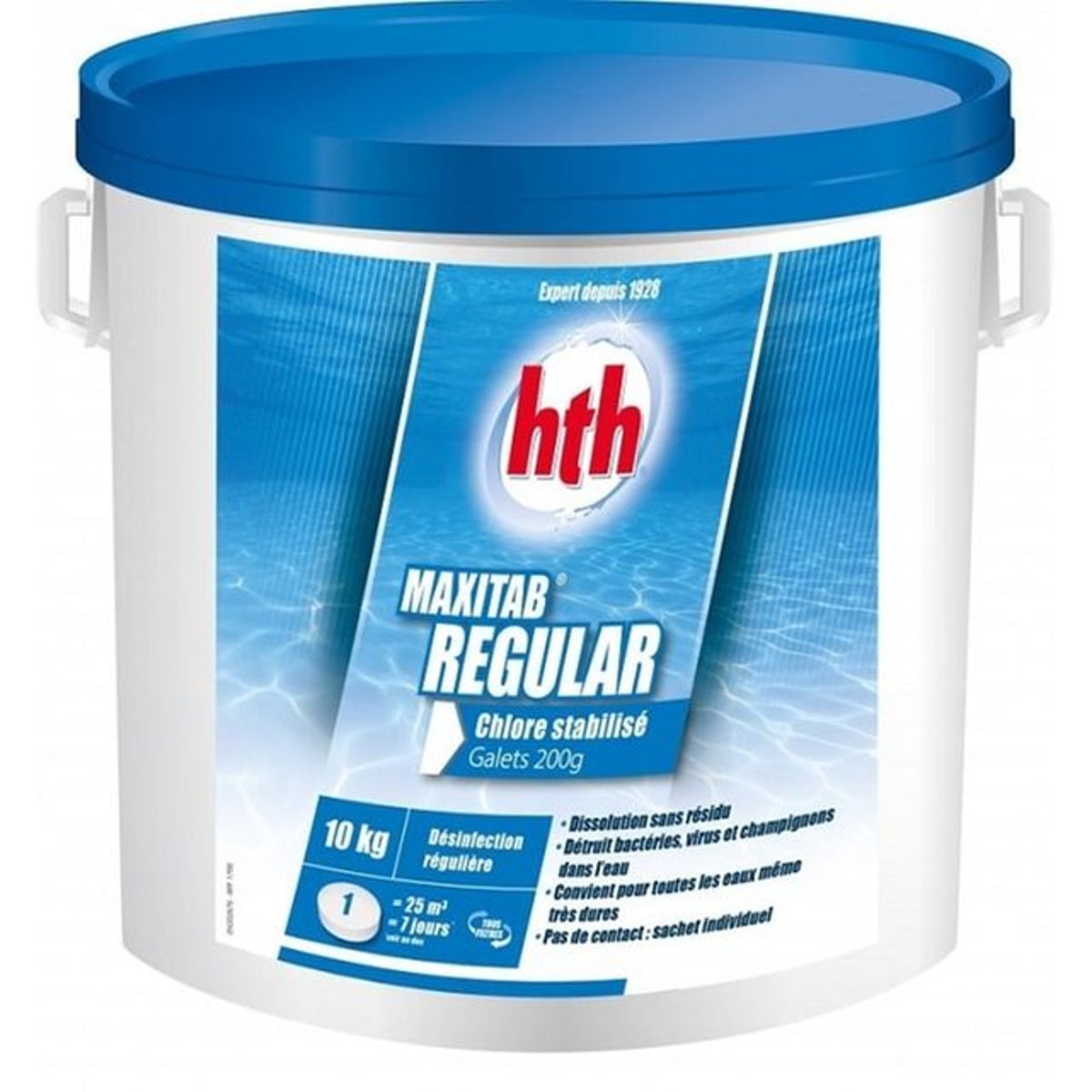 hth Maxitab Regular 10kg - Chlore stabilisé galet 200g