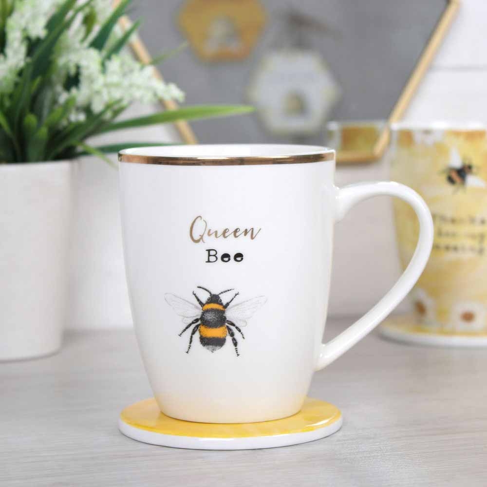 Tasse 'Queen Bee' avec sous-verre