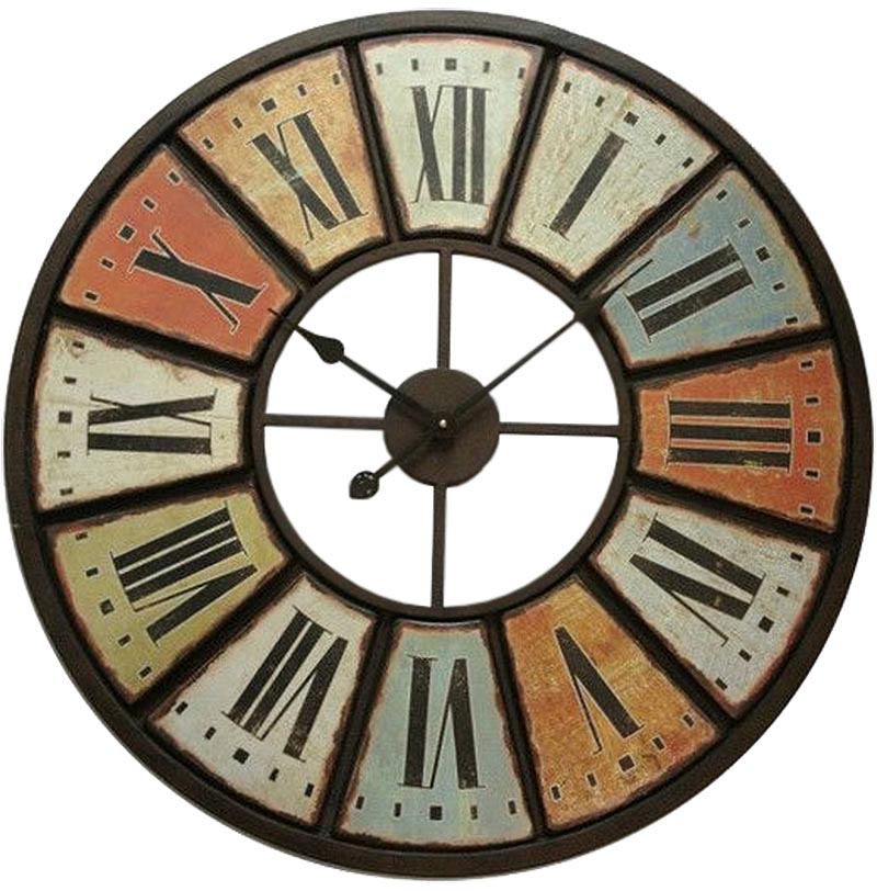 Pendule multicolore métal 75 cm