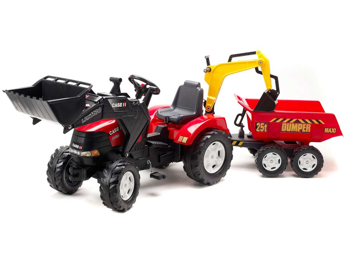Tractopelle enfant Case IH Puma + remorque + excavatrice