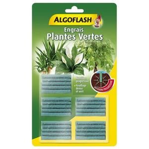 ALGOFLASH Engrais Bâtonnets Plantes vertes - 25 bâtonnets