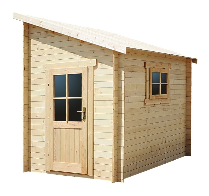 Abri adossé 5,92m² PLUS en bois massif 28mm Gardy Shelter