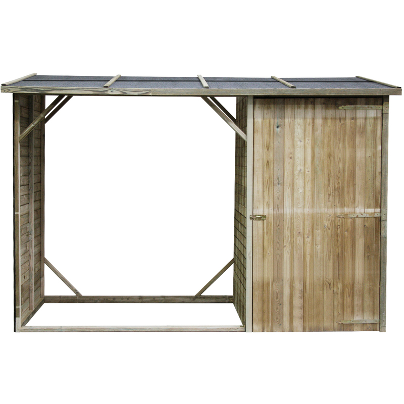Abri bûches Oslo avec rangement 4 stères - CÉMONJARDIN Abri bûches Oslo avec rangement 4 stères - CÉMONJARDIN