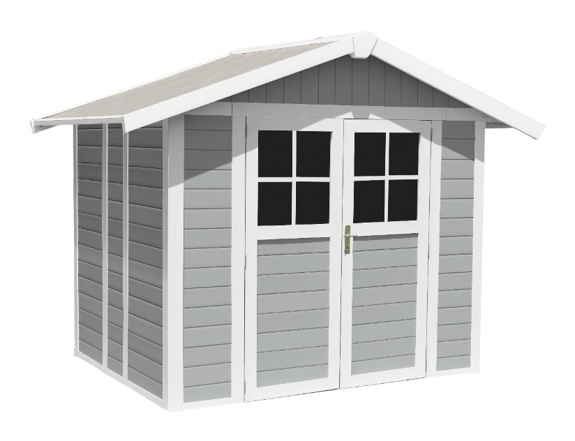 Abri de Jardin PVC "Deco" 5m² gris clair - GROSFILLEX