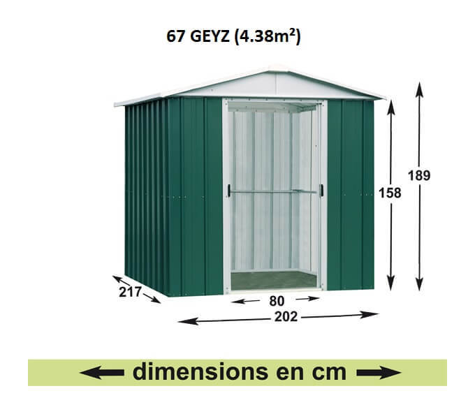 Abri de Jardin Métal - GEYZ - 4,38 m² - YARDMASTER