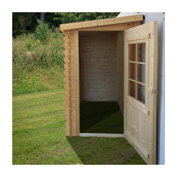 Abri en bois adossé - PERVENCHE - 2,56m² + Lampe solaire OFFERTE - CHALET & JARDIN