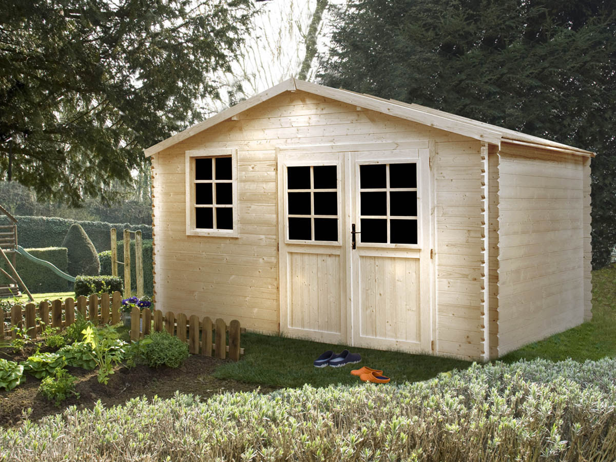 Abri jardin bois Medyne - 16.24 m² - 4.05 x 4.01 x 2.35 m - 34 mm