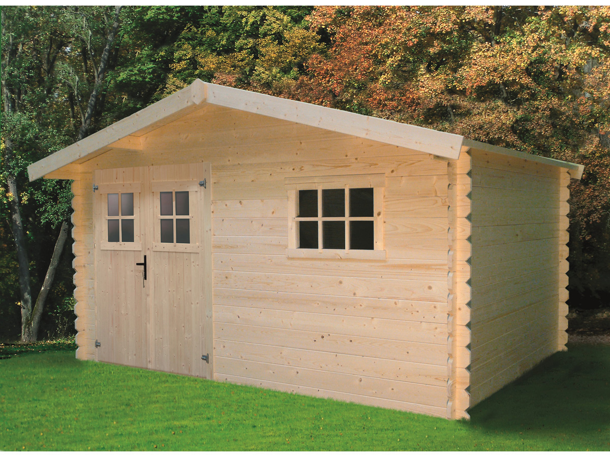 Abris jardin - 13,78 m² - 4.11 x 3.35 x 2.32 m - 28 mm.