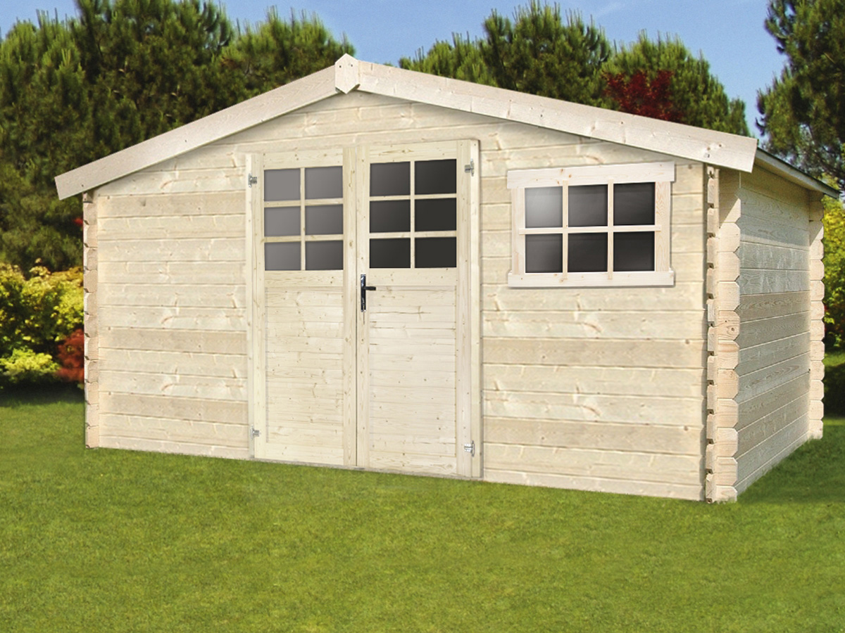 Abri de jardin - 12.54 m² - 4.13 x 3.05 x 2.18 m - 34 mm.