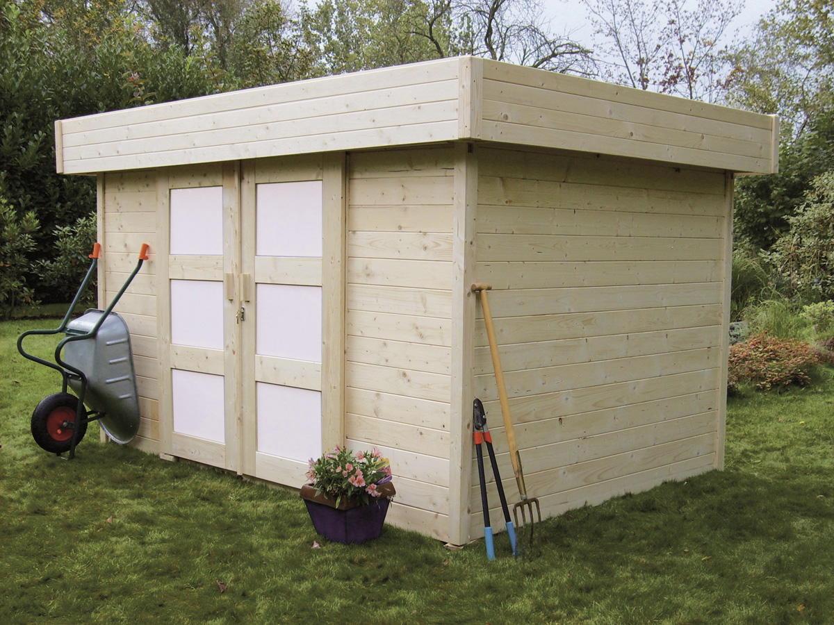 Abri jardin bois Stockholm - 11.27 m² - 4.02 x 2.8 x 2.19 m - 28 mm