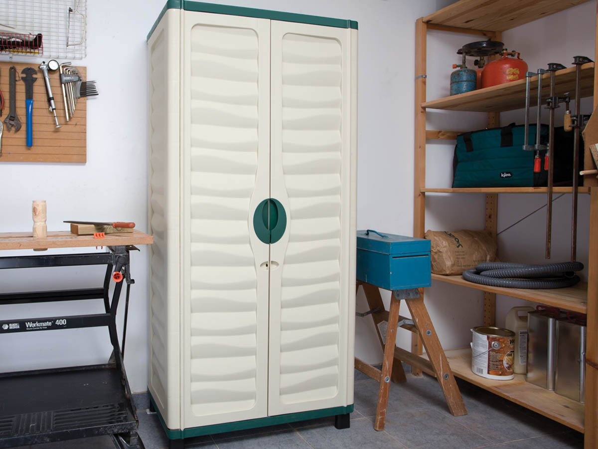 Armoire jardin Bali - 74 x 43 x 157 cm - Vert et beige