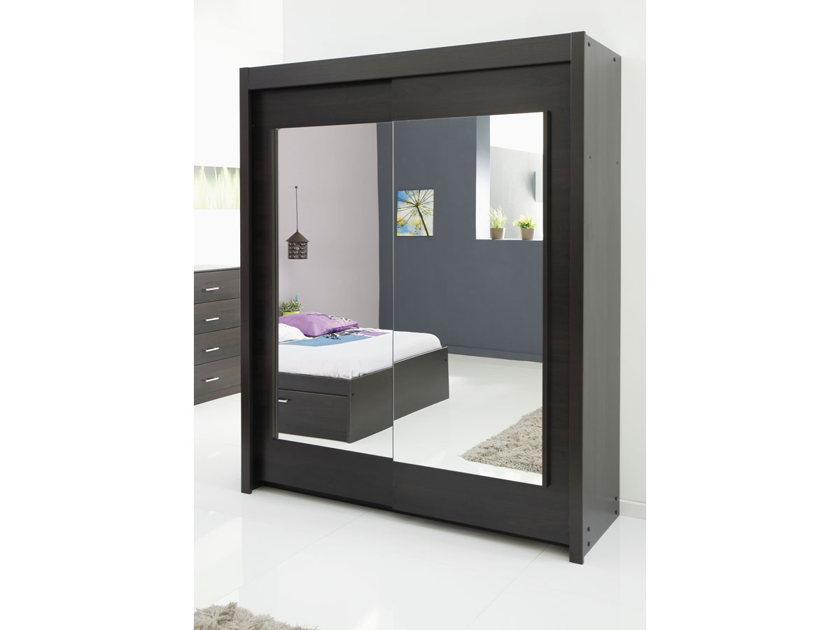 Armoire 2 portes Soft - 181 x 61 x 217 cm - Coloris café