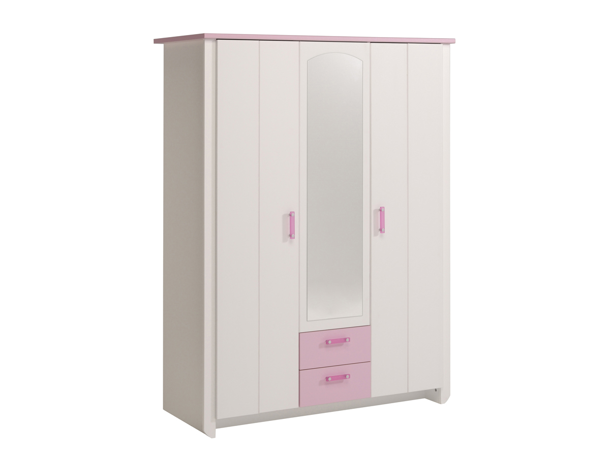 Armoire Beauty - 181 x 136 x 56 cm - 3 portes + 2 tiroirs