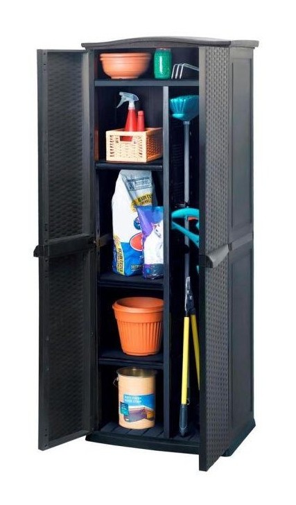 Armoire haute résine anthracite 430 L - CHALET & JARDIN Armoire haute résine anthracite 430 L - CHALET & JARDIN