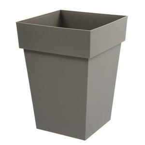 EDA Pot mi-haut carré Toscane 39cm - Contenance 51l - Taupe