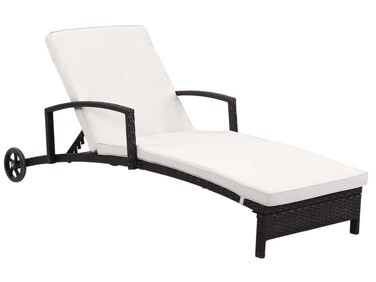 Bain de soleil en résine tressée Playa - Buffalo- Marron - Coussin inclus
