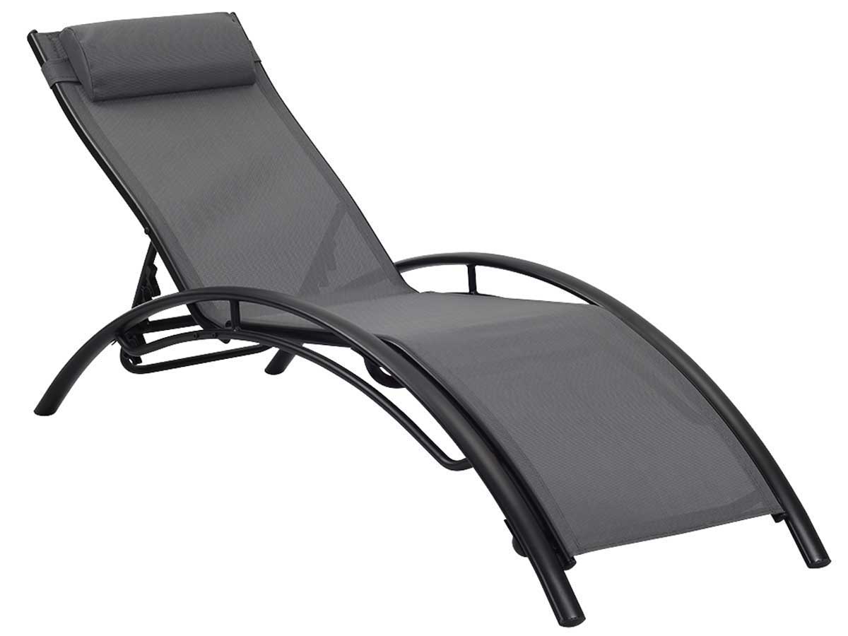 Bain de soleil en aluminium Beauty - Phoenix - Gris foncé / Noir