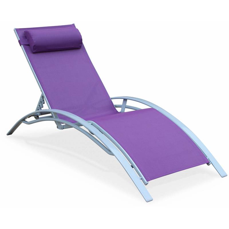 Bain de soleil en aluminium et textilène Louisa Violet - ALICE'S GARDEN