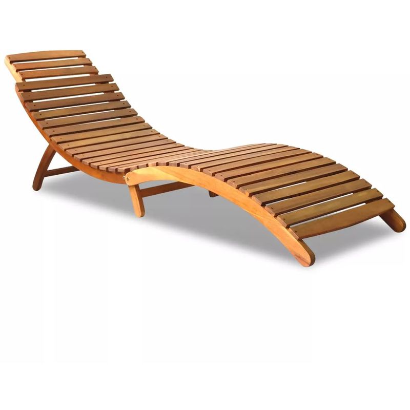 vidaXL Chaise longue pliable Bois d'acacia vidaXL Chaise longue pliable Bois d'acacia