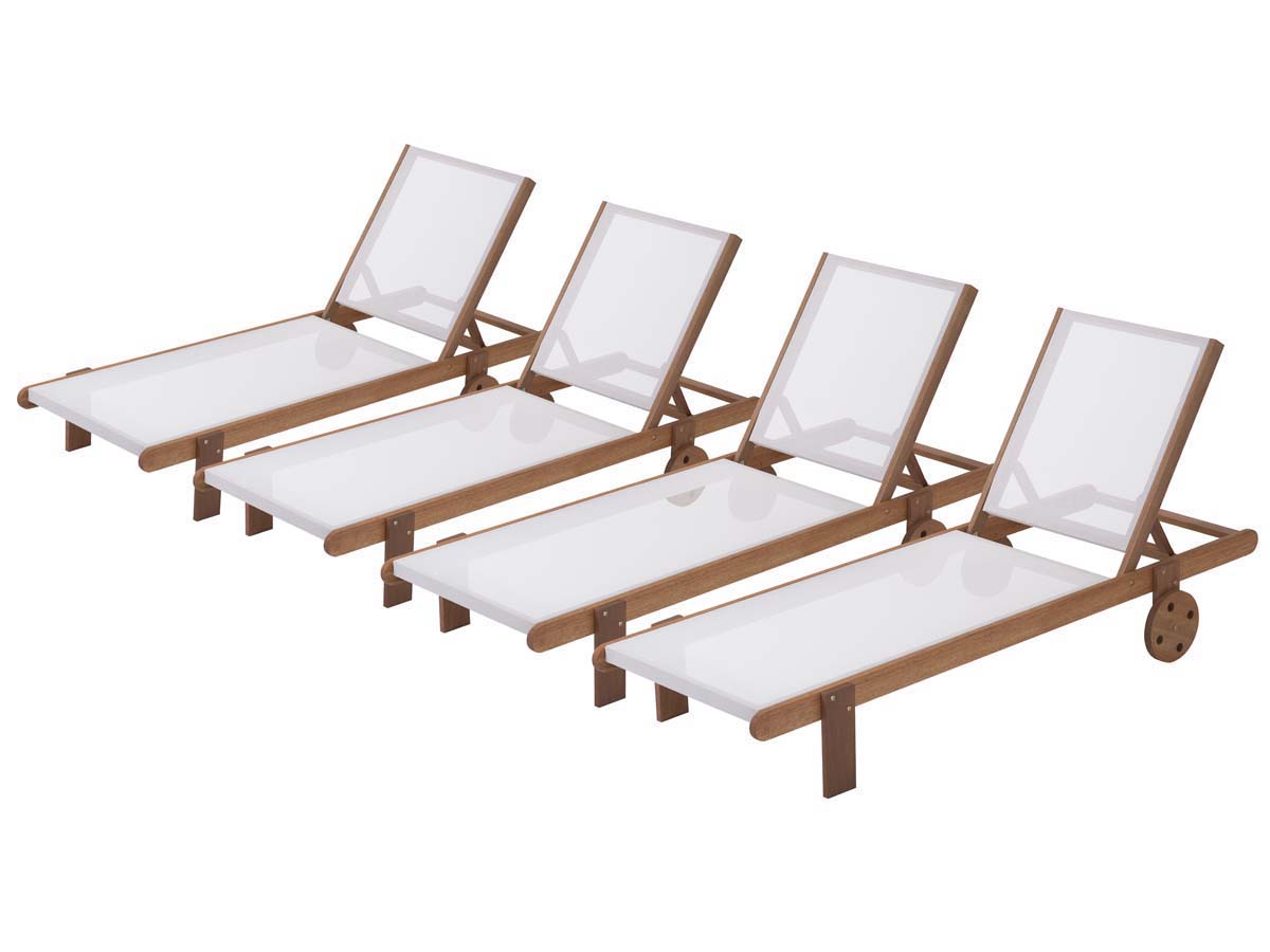 Bain de soleil en bois exotique Saïgon - Maple - Ecru - Lot de 4