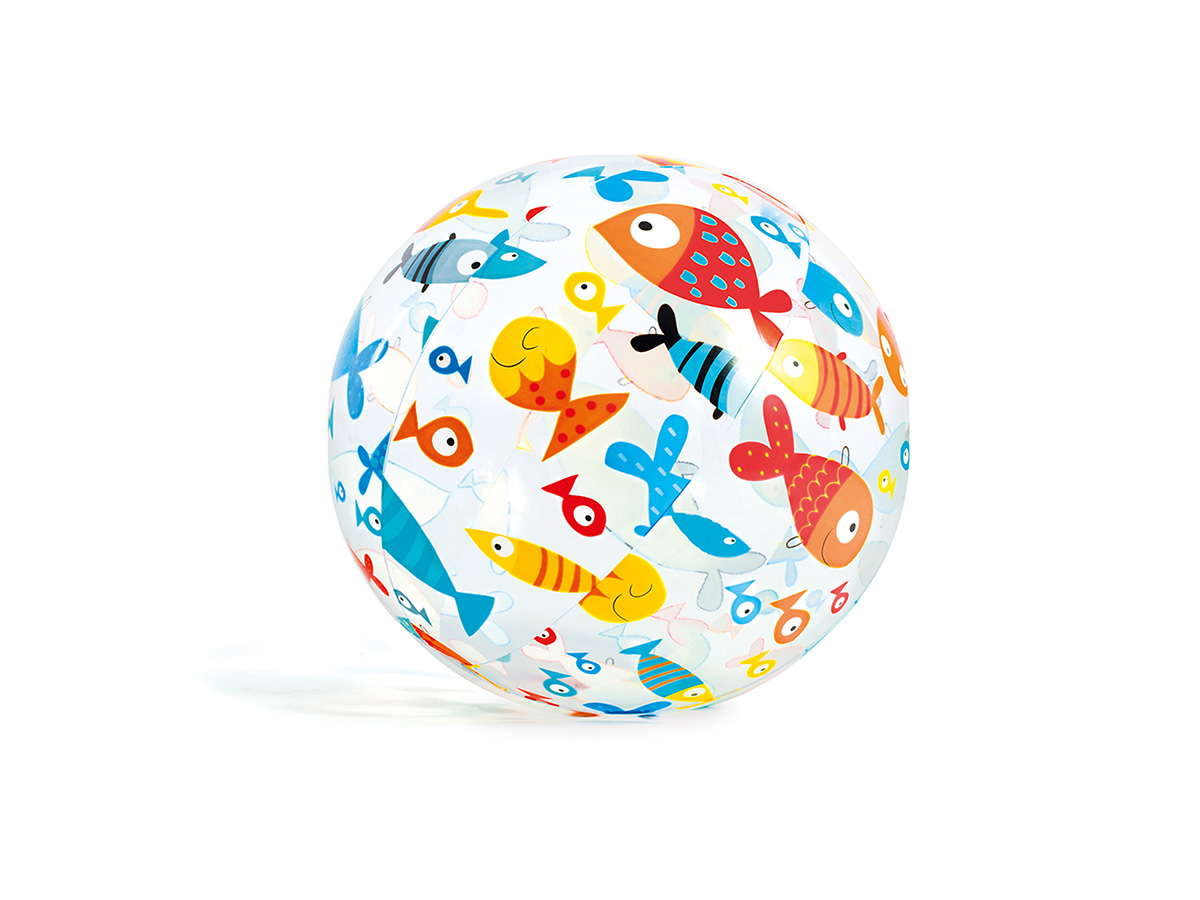 Ballon de plage gonflable imprimé Poisson Ø 51 cm - Intex