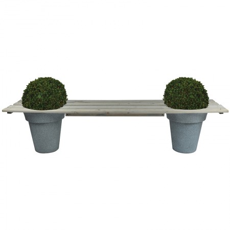 Banc de jardin avec 2 jardinières